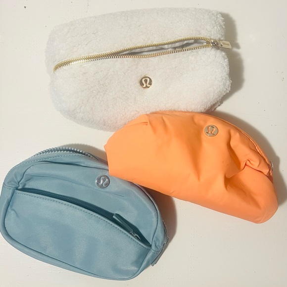 lululemon athletica Handbags - Lululemon Pouch Bundle! - Cream, Orange, Blue